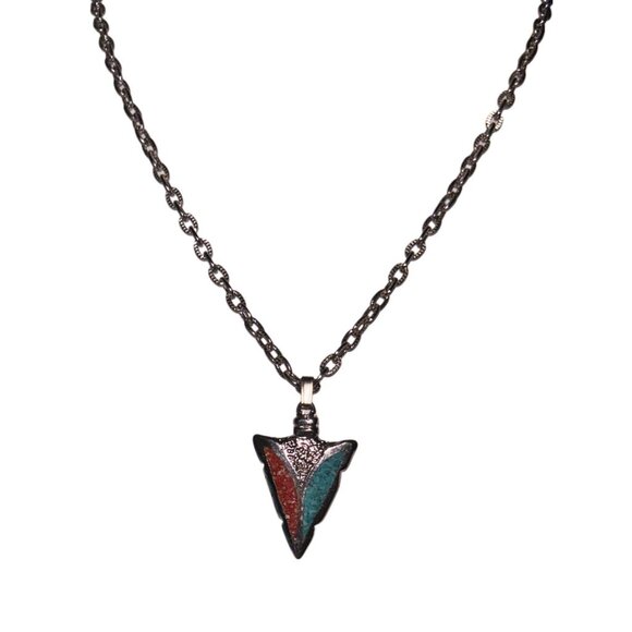 13" Metal Shark Tooth Necklace - Picture 1 of 2
